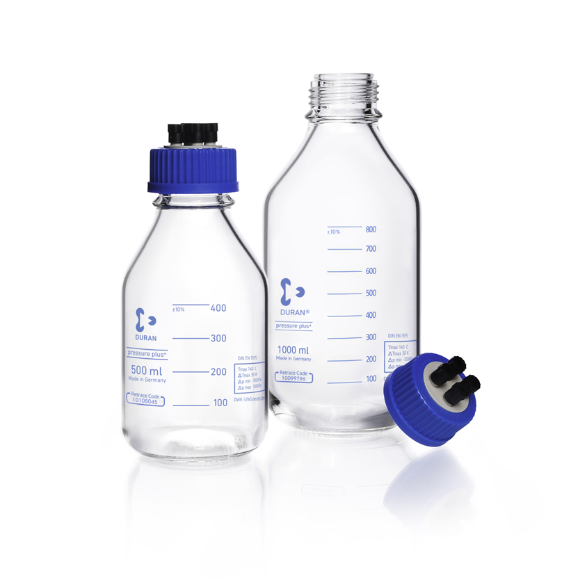 HPLC flessen GL45, 4 poorts